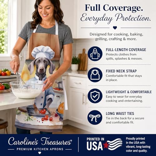 Caroline's Treasures Weimaraner The Chef Apron Cooking Kitchen Server Baking - Image 4