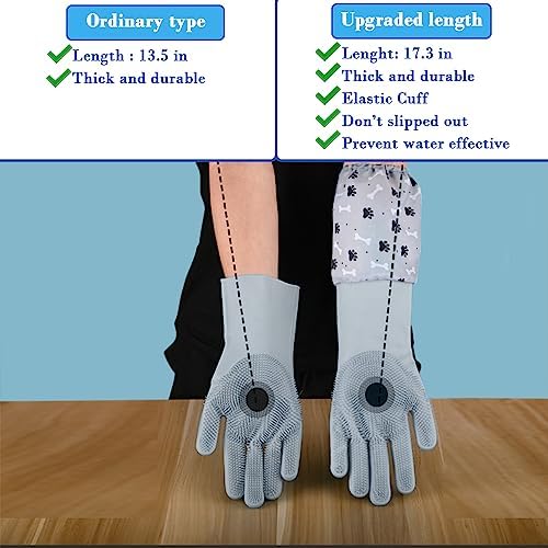 Pet Grooming Gloves Pet Hair Remover Cat, Dog Washing Gloves Silicone Heat - Image 2