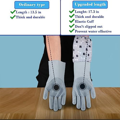 Pet Grooming Gloves Pet Hair Remover Cat, Dog Washing Gloves Silicone Heat - Image 2