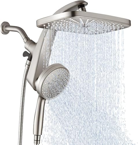 Rain Shower Head with Handheld Showerhead, Nickel 1.8GPM 460311 by BOZYBO-BornforQualityLife