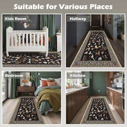 Black Hallway Runner Rug 2x4 for Bedroom Kitchen - Image 5
