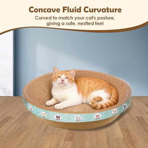 Large Cat Scratcher Bed, 16.9" x 16.9" x 3.9" Cat Scratch Cardboard - Image 4