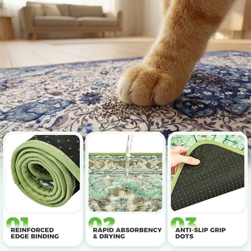 Hompet Cat Litter Mat 2 Pack, 54x54 Large Machine Washable Trapping Mats - Image 5