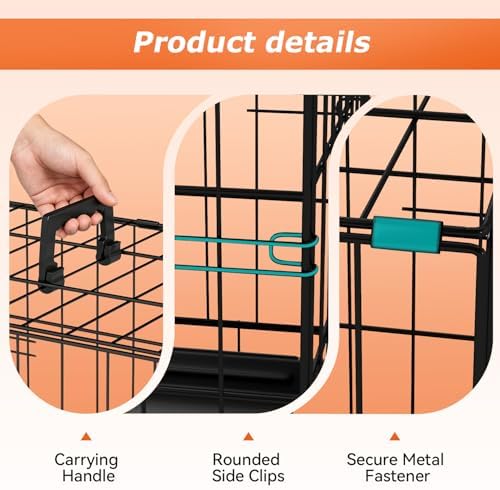 FDW | 18" Foldable Metal Dog Crate | Black | Cage - Image 6