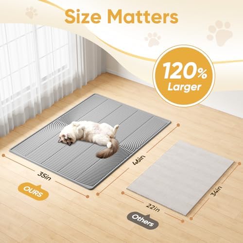 TRZZ XXL Cat Litter Mat, Large Silicone Waterproof Mat - Image 2