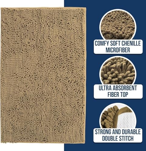 Muddy Mat® | Chenille Bathroom Rugs Quick Dry Microfiber Mats Non Slip Washable - Image 2