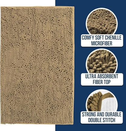 Muddy Mat® | Chenille Bathroom Rugs Quick Dry Microfiber Mats Non Slip Washable - Image 2