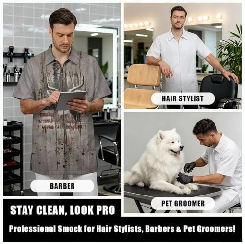 Work Smock for Pet Groomers, Professional Design Water & Hair Proof - Image 5