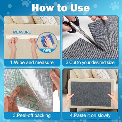 ENONCI 23.6x15.8 Cat Scratcher Mat, Self-Adhesive Cat Scratch Furniture - Image 6