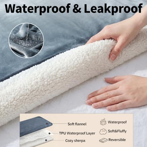 Sunheir Waterproof Blanket for Couch Bed, Soft Pet Blanket Leakproof - Image 2