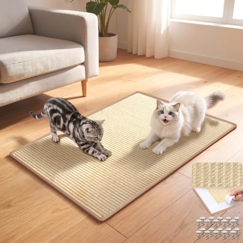 Sisal Cat Scratching Mat: 31.5"x23.6" Large Scratch-Resistant Pad by Finvizo