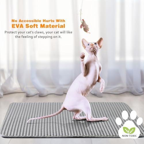 Cat Litter Mat 27"x46", Double Layer EVA litterbox Mat - Image 6