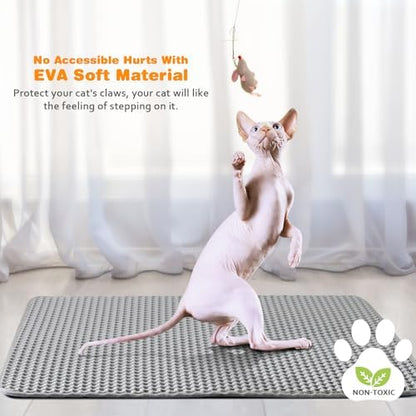 Cat Litter Mat 12"x18", Double Layer EVA litterbox Mat - Image 6