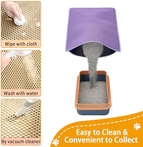 Cat Litter Mat Litter Trapping Mat, Cat Litter Box Mat 32"x22", 2 Layer - Image 3