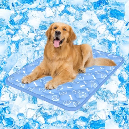 Rywell Dog Cooling Mat 2.0, Ocean Blue, Long-Lasting Cool by Rywell