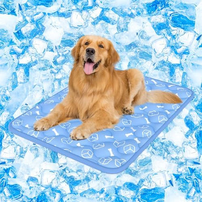 Rywell Dog Cooling Mat 2.0, Ocean Blue, Long-Lasting Cool by Rywell