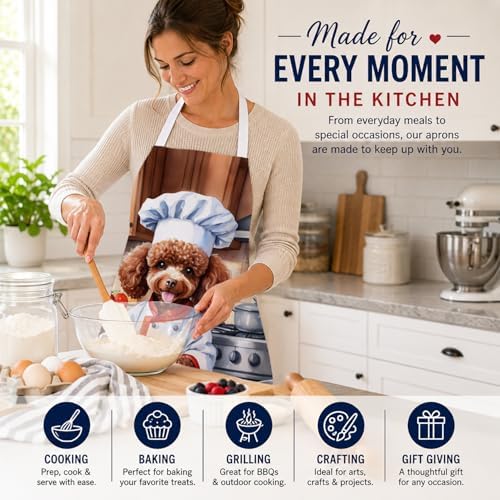 Caroline's Treasures Chocolate Poodle The Chef Apron Cooking Kitchen Server - Image 6
