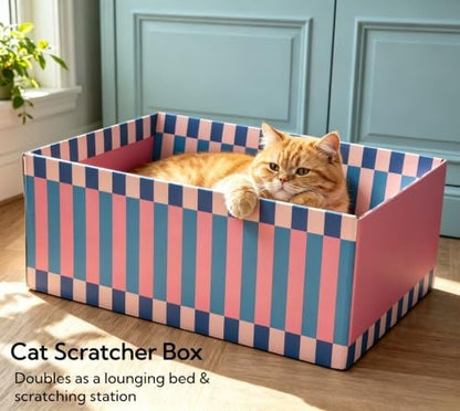 5 Pack Cat Scratcher Box Set Oval Scratch Bed - Image 3