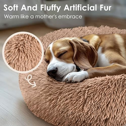 28in Large Dog Bed, Calming Donut Bed - Image 5