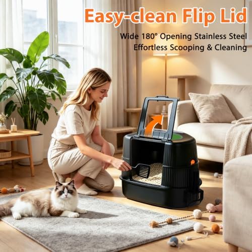 Large Enclosed Corner Cat Litter Box - Image 6