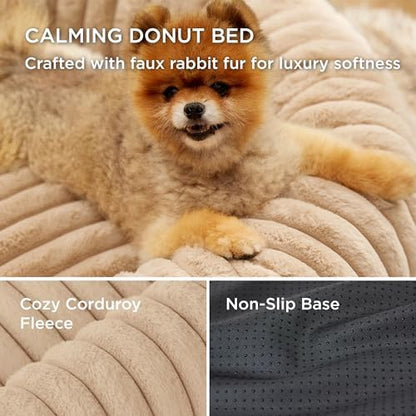 Bedsure ComfyFleece® Donut Dog Beds Large Sized Dog - Image 3