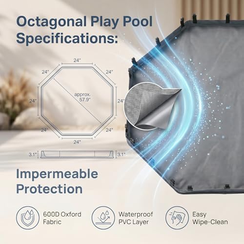 PJYuCien 2-in-1 Octagonal Dog Playpen Bottom Pad - Image 5