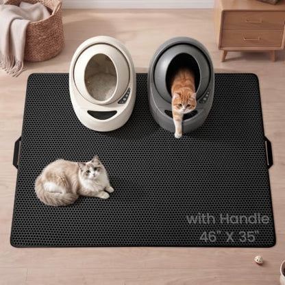 Cat Litter Mat, Upgrade Super Waterproof Back Layer Litter Box Mat, Non Slip by Conlun