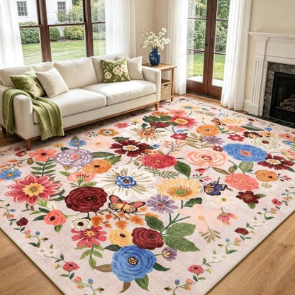 Blush Area Rug 6x9 for Living Room Bedroom - Image 2