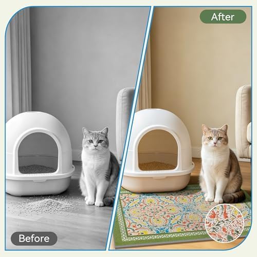 Cat Litter Mat, Waterproof & Non-Slip Backing, Litter Box Catcher, Soft on - Image 5