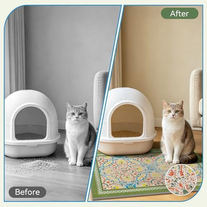 Cat Litter Mat, Waterproof & Non-Slip Backing, Litter Box Catcher, Soft on - Image 5