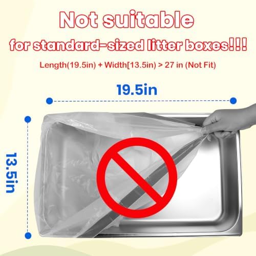 160 Count Automatic Cat Litter Box Liners Bags 27"x13" Drawstring Handle - Image 5