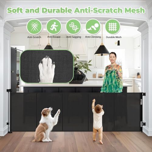 96" Wide Reinforced Retractable Baby Gates, Prevent Crawling Under - Image 6