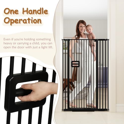 55'' Extra Tall Cat Gate, 34.2"-38.2" Wide Auto Close Tall Pet Gate - Image 5