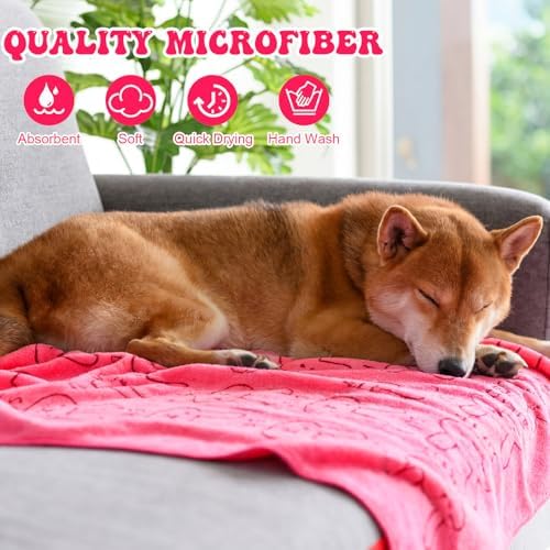 Peryiter 8 Pcs Dog Drying Towels Bulk 55'' x 28'' Pet Grooming Absorbent - Image 3