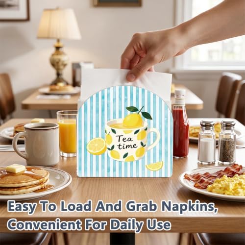 Lemon Tea Time Print Acrylic Napkin Holder - Image 4