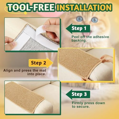 ENONCI Corner Cat Scratcher Wall, 19.6x9.8 Cat Scratcher Pad - Image 6