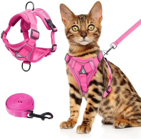 Wanheart cat Chest Harness and Leash, Anti-Escape Adjustable Soft mesh cat by Unknown