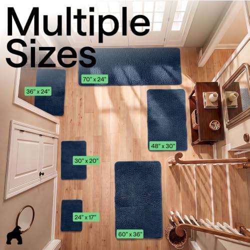 GORILLA GRIP SoakSTOPPER Dog Door Mat, Machine Wash and Dry, 24x17 Navy - Image 2