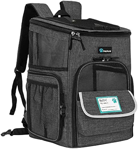 PetAmi Dog Backpack Carrier, Airline Approved 4-Way Entry Cat Bag by PetAmi