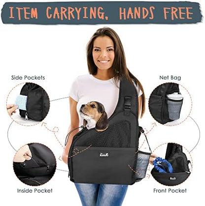 Lukovee Pet Sling, Hands Free Hard Bottom Papoose - Image 4