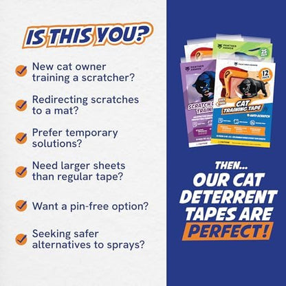 Panther Armor Cat Scratch Furniture Protector, 12 Double-Sided Tape Sheets - Image 6