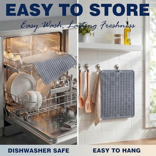CAKETIME 2 Pack Silicone Dish Drying Mat - Image 6