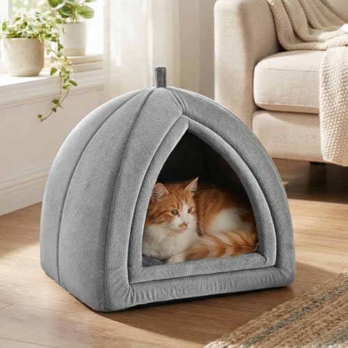 Amazon Basics Cat Bed Cave, 2-in-1 Foldable House - Image 3