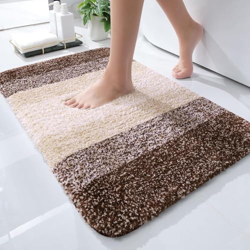 OLANLY Small Bathroom Rugs 24x16, Extra Soft Absorbent Microfiber Bath Rugs by OLANLY