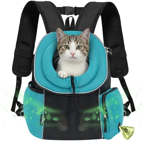 PetAmi Dog Carrier Backpack, Hands Free Front Pet Carrier, Teal Blue by PetAmi