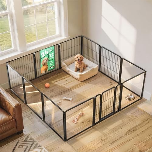 FXW AuraSpace Pro Acrylic & Wire Mesh Indoor Dog Playpen, 12 Panels by FXW