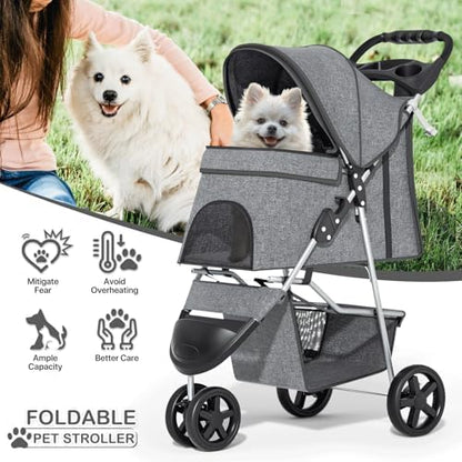 MoNiBloom Pet Stroller for Small/Medium Dogs and Cats up to 33 lbs - Image 2