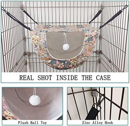 JSPYFITS Cat Cage Hammock, Double Layer Hanging Adjustable Soft Pet Bed Suitable - Image 6