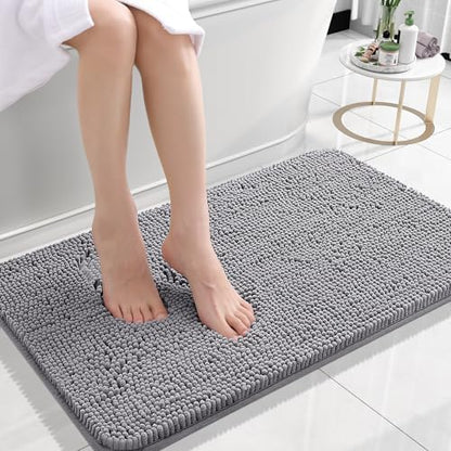 OLANLY Small Bathroom Rugs 24x16, Extra Soft Absorbent Chenille Bath Rugs by OLANLY