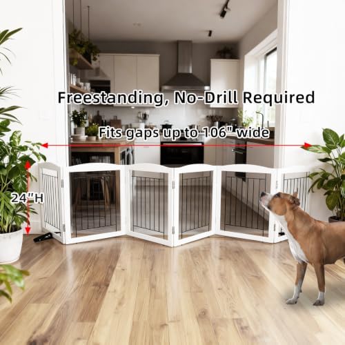 ZJSF Freestanding Dog Fence Indoor, Foldable Dog Gate - Image 2